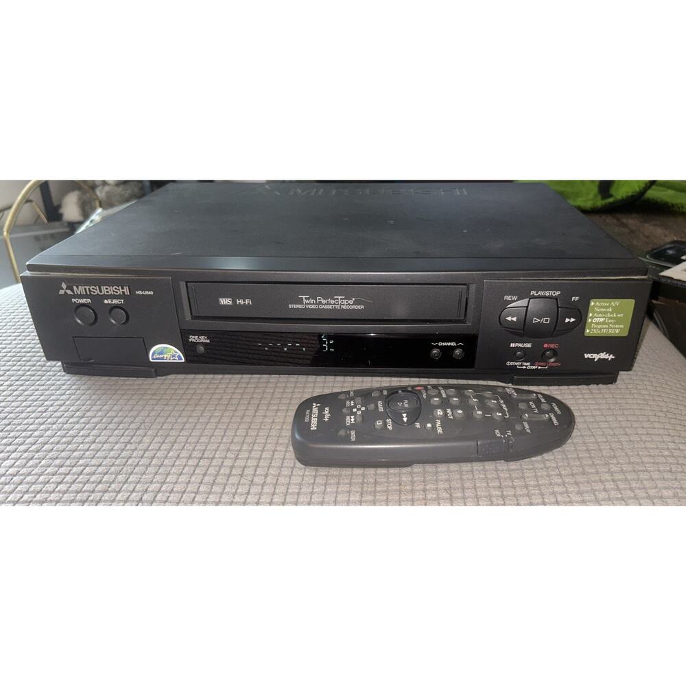 Mitsubishi HS-U540 HiFi Stereo 4 Head Twin PerfectTape VCR VHS Player REMOTE crd